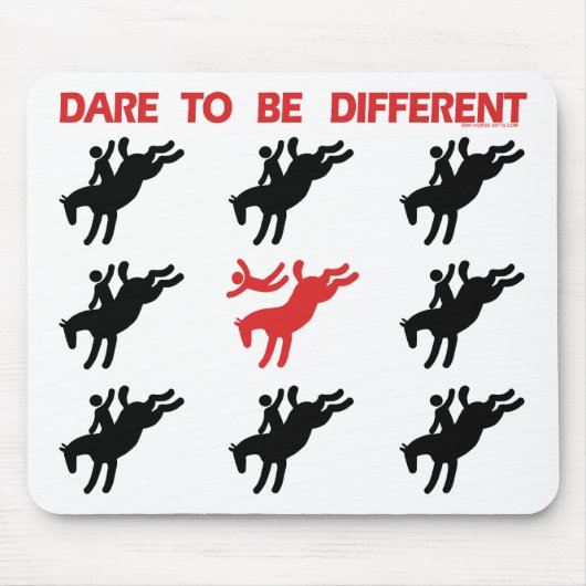 Tapis De Souris Soyez différent - dire drôle de cheval (Devant)