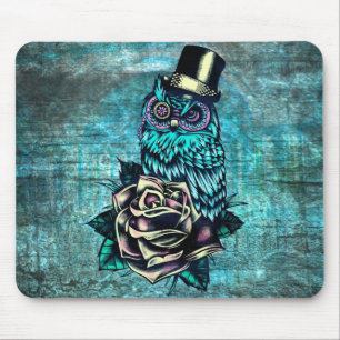 Tapis De Souris Soyez hibou sage de style de tatouage sur la base