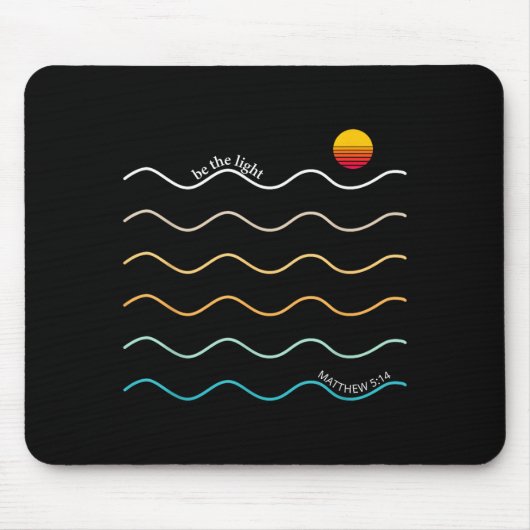 Tapis De Souris Soyez La Lumière Boho Verset Biblique Chrétien Cul (Devant)