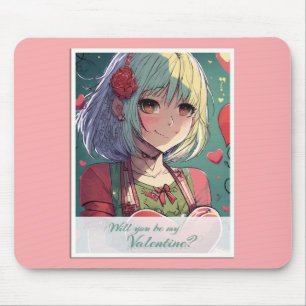Tapis De Souris Soyez ma Saint-Valentin dans le style Manga 33420