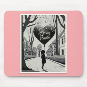 Tapis De Souris Soyez ma Saint-Valentin dans un style Manga Monoch