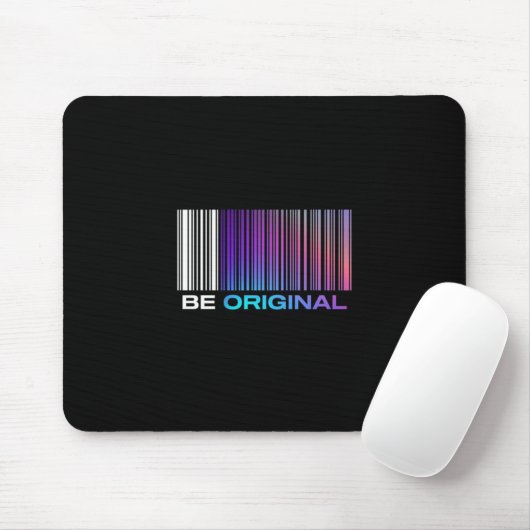 Tapis De Souris Soyez Original – Inspiré du code-barres holographi (Avec souris)