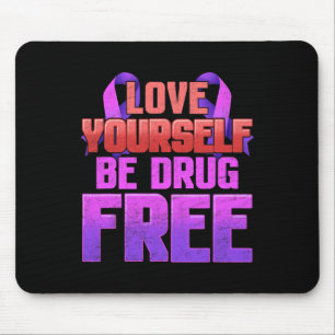 Tapis De Souris Soyez Sans Drogue Aimez-Vous Ruban Violet