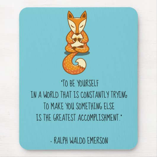Tapis De Souris Soyez vous Emerson Citation avec Fox (Devant)