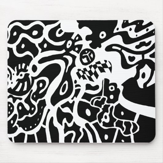 Tapis De Souris "Space" B&W Art Abstrait (Devant)