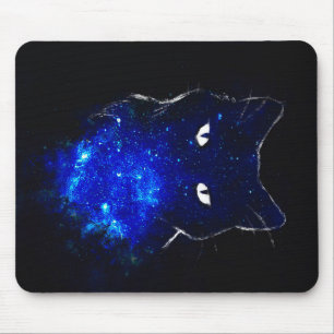 Tapis De Souris Space Cat Black Cat Cadeau, Cute Kitten Galaxy Cad