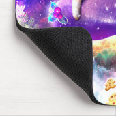 Tapis De Souris Space cat licking itself (Coin)