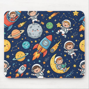 Tapis de souris Space Kid – Motif de fusée astrona