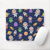 Tapis de souris Space Rocket – Motif Alien Mignon (Avec souris)