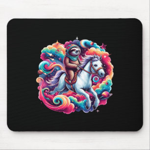 Tapis De Souris Space Sloth Horse Funny Horseback équitation Femme