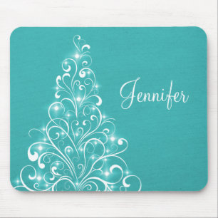 Tapis De Souris Sparktree Holiday Tree Mousepad, Aqua