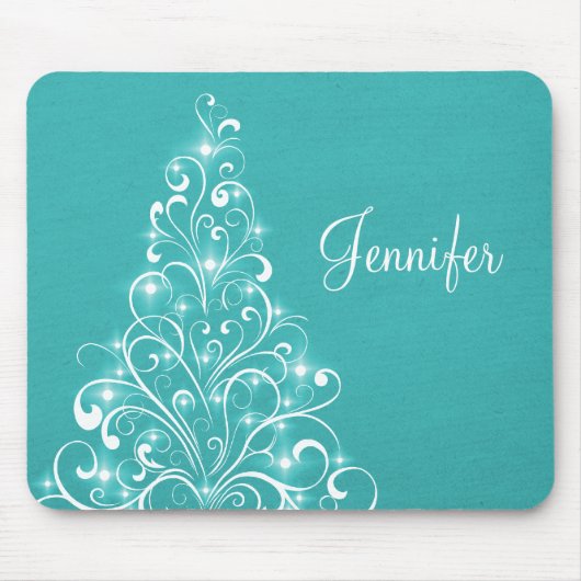 Tapis De Souris Sparktree Holiday Tree Mousepad, Aqua (Devant)