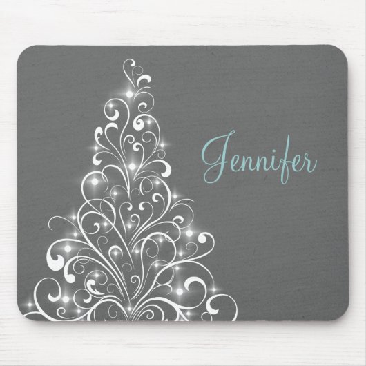 Tapis De Souris Sparktree Holiday Tree Mousepad, Grey (Devant)