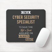 Tapis De Souris Spécialiste de la cybersécurité (Avec souris)