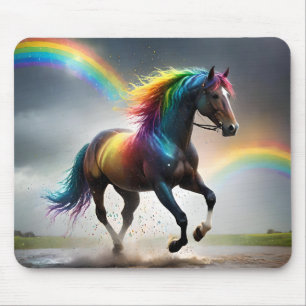 Tapis De Souris Spectre de grâce : cheval arc-en-ciel sous les arc