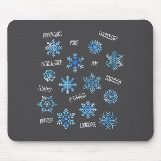 Tapis De Souris Speech Therapy Snowflake Winter Vocabulary Theme F (Devant)