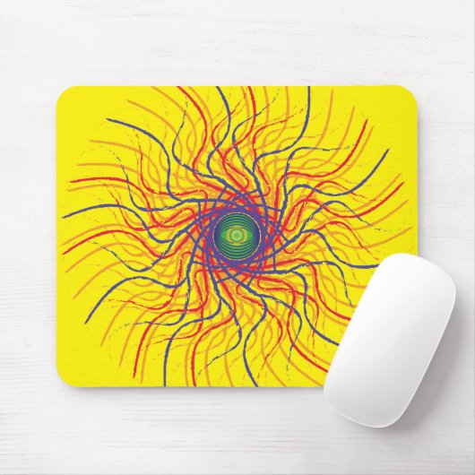 Tapis de souris Speider eye / Fond jaune vif (Avec souris)