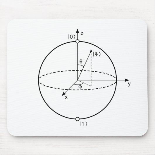 Tapis De Souris Sphère Bloch | Physique / Maths Quantum Bit (Devant)