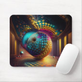 Tapis De Souris Sphère de fantaisie dans le hall damier (Avec souris)