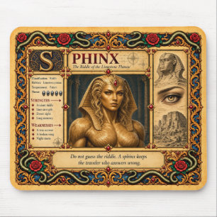 Tapis De Souris Sphinx, Art du Bestiaire Médiéval