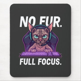Tapis De Souris Sphynx Cat Gamer Full Focus Neon Art