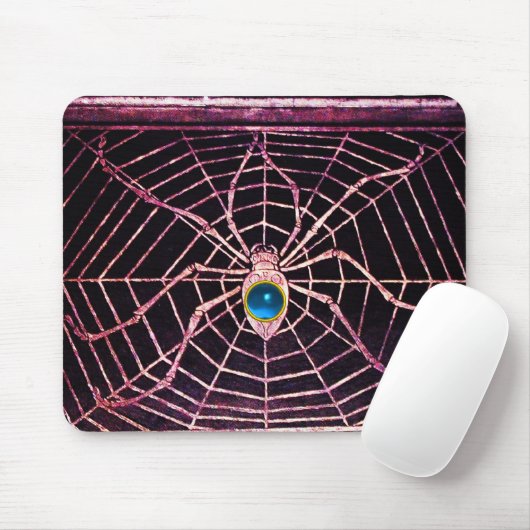 Tapis De Souris SPIDER ET WEB Bleu Sapphire Noir (Avec souris)