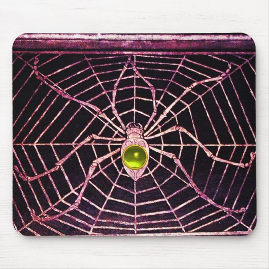 Tapis De Souris SPIDER ET WEB Jaune Topaz Noir (Devant)