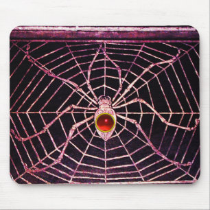 Tapis De Souris SPIDER ET WEB Rouge Ruby Noir