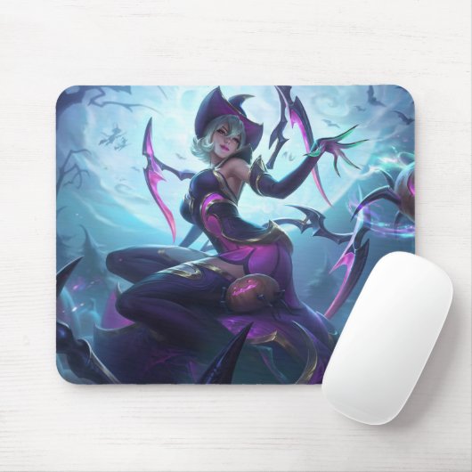 Tapis De Souris Spider Queen Gaming Mousepad | Thème gothique (Avec souris)