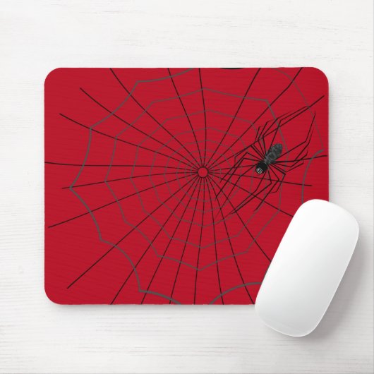 Tapis De Souris Spider Web Mousepad, rouge foncé (Avec souris)