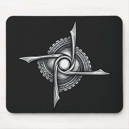 Tapis De Souris Spiral Blade Sigil – Abstract Rotational Symbol (Devant)