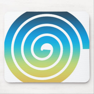 TAPIS DE SOURIS SPIRALE BLEU ET VERT