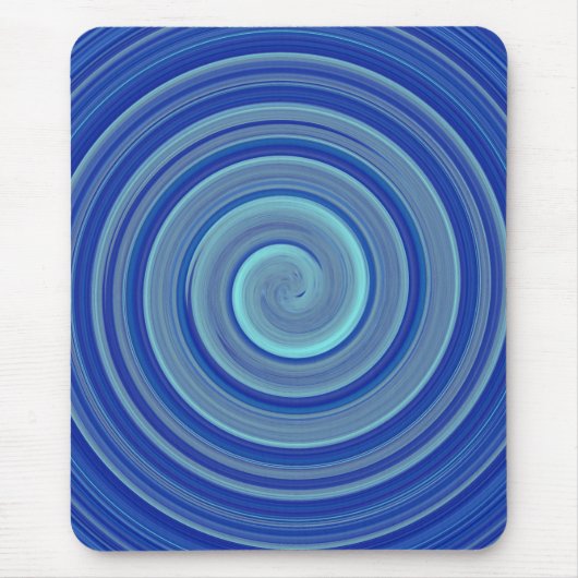 Tapis De Souris spirale bleue et turquoise (Devant)