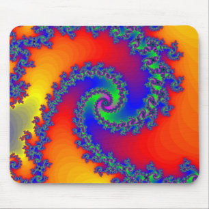 Tapis De Souris Spirale colorée de fractale :