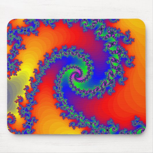 Tapis De Souris Spirale colorée de fractale : (Devant)
