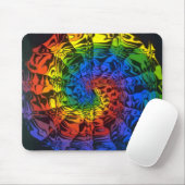 Tapis De Souris spirale d'arc-en-ciel (Avec souris)