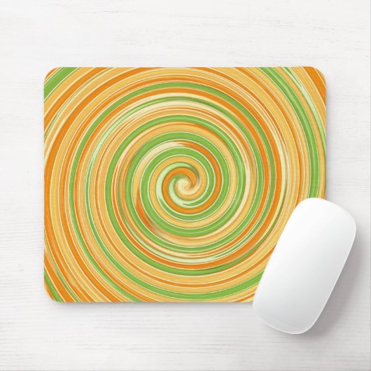 Tapis De Souris Spirale de couleurs d'agrumes amusantes (Avec souris)
