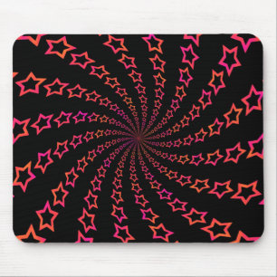 Tapis De Souris Spirale d'étoile : Orange et rose : Mousepad fait