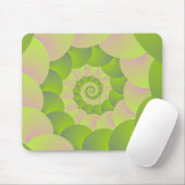 Tapis De Souris Spirale en rose et vert (Avec souris)