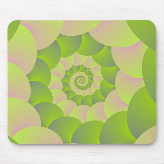 Tapis De Souris Spirale en rose et vert (Devant)