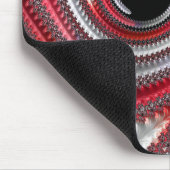 Tapis De Souris Spirale fractale dégradé rouge noir abstrait (Coin)