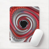 Tapis De Souris Spirale fractale dégradé rouge noir abstrait (Avec souris)