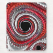 Tapis De Souris Spirale fractale dégradé rouge noir abstrait (Devant)