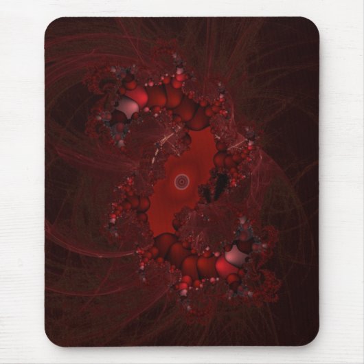 Tapis De Souris spirale fractale rouge (Devant)
