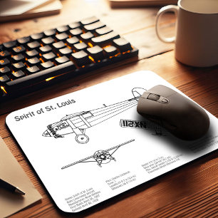 Tapis De Souris Spirit of St. Louis - Plan directeur de l'avion BD