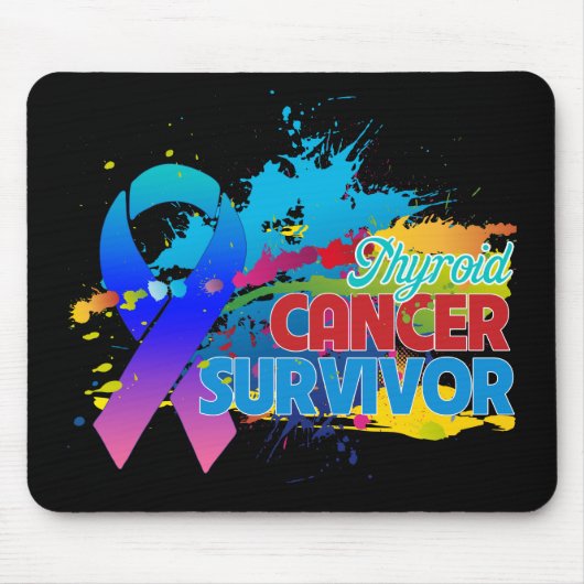 Tapis De Souris Splash of Color - Thyroid Cancer Survivant (Devant)