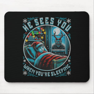 Tapis De Souris Splendiferux Joyeux Krampus Il Vous Voit Vintage H