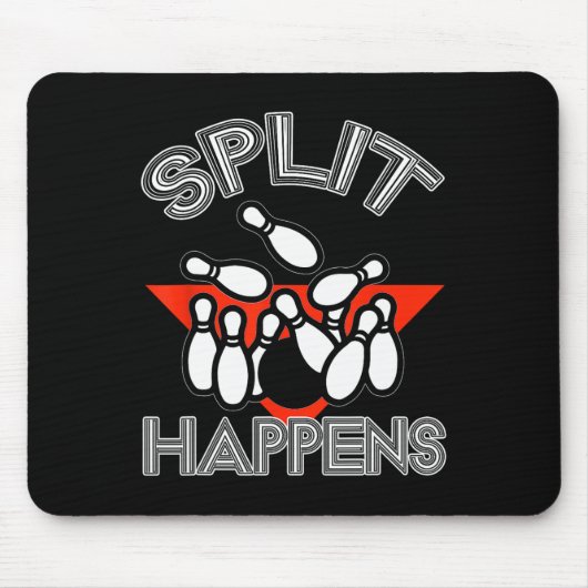 Tapis De Souris Split Happings Bowling Shirt Funny Spare Ball Team (Devant)