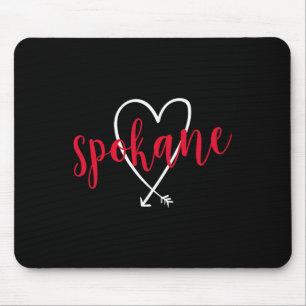 Tapis De Souris Spokane Washington Amour Cœur Style d'écriture man
