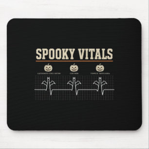 Tapis De Souris Spooky Vitals Drôle Halloween Infirmière Pouls Cha